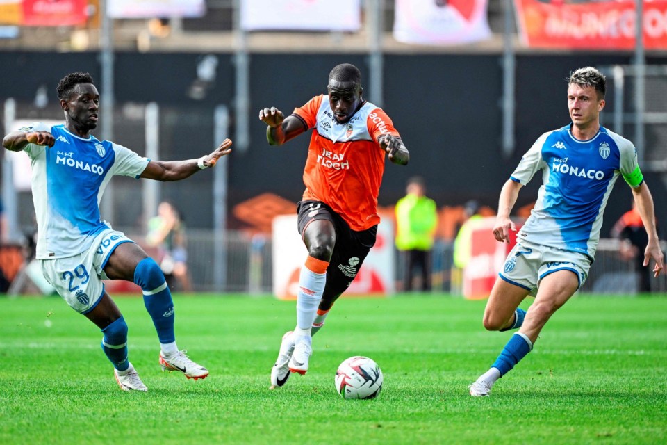 The France international made his debut in Lorient's 2-2 draw with Monaco