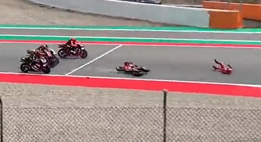 Bagnaia was leading the race at the time of the crash