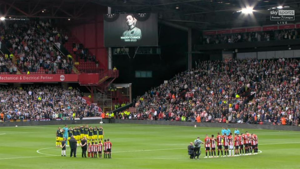 Sheffield United paid tribute to Maddy Cusack before their match with Newcastle