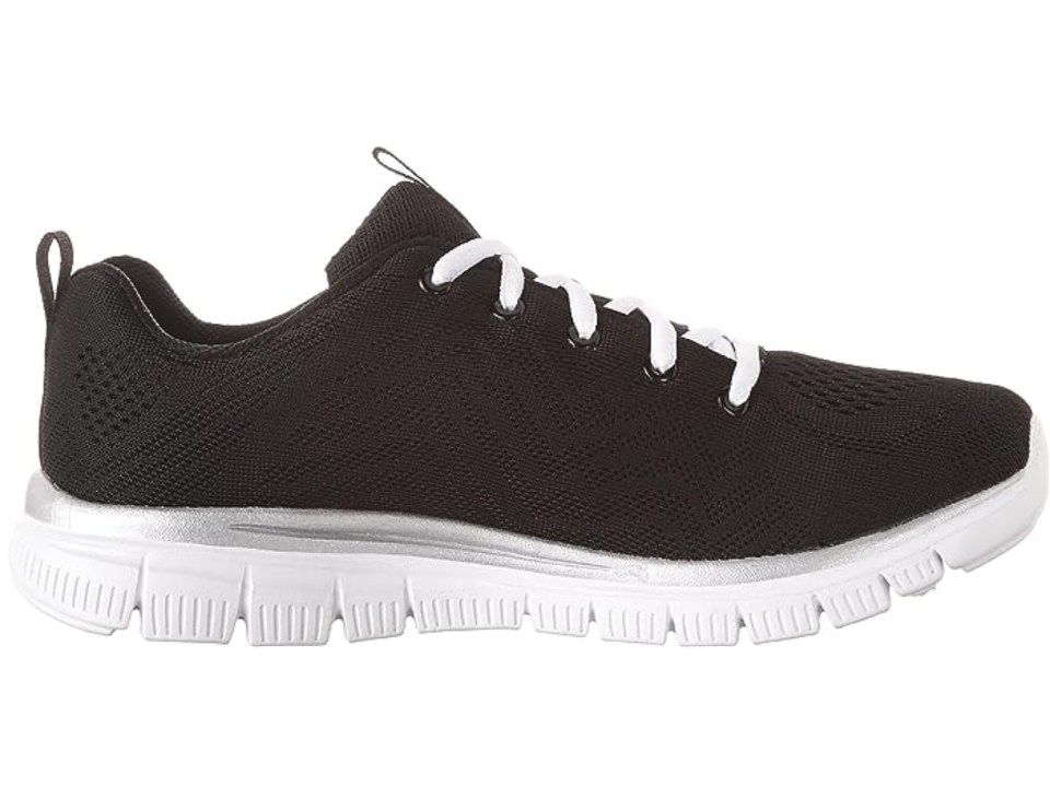 Skechers Women's Graceful Get Connected Sneaker in white and black.