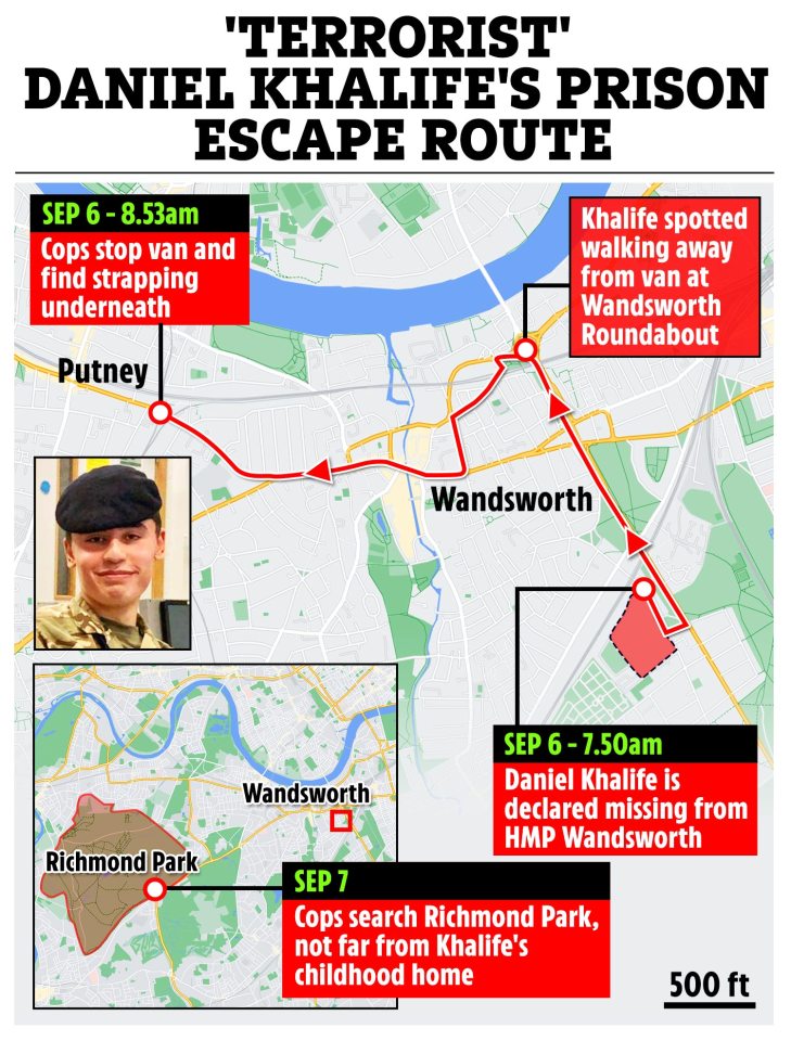 Khalife's reported escape route