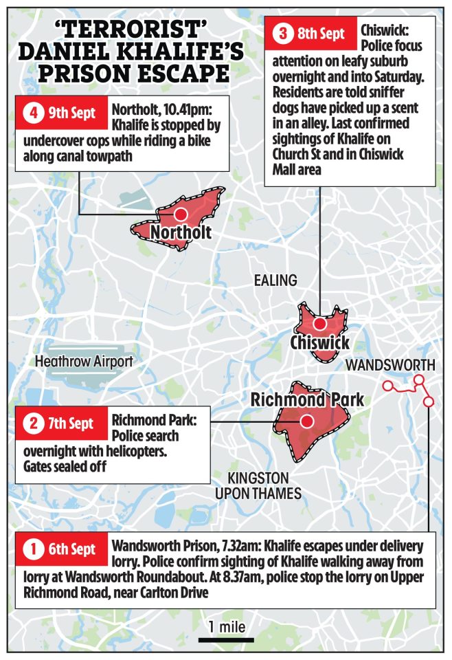 An investigation has been launched to discover how Khalife managed to break out of prison