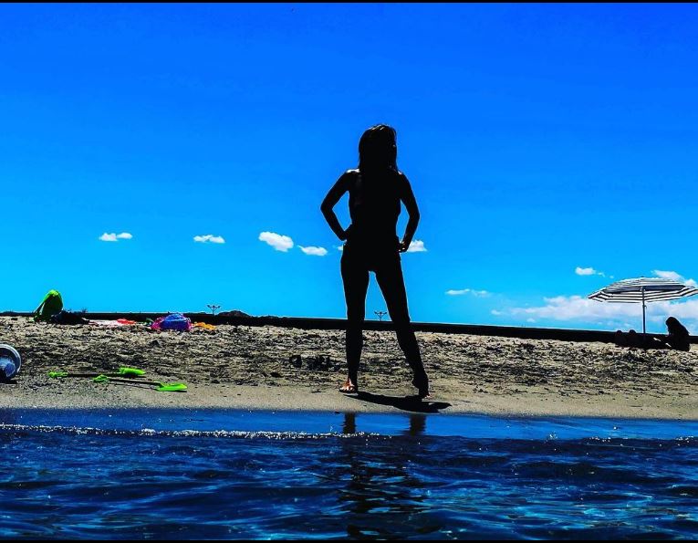 Sarah-Jane said keyboard warriors criticised her for this silhouette of her topless figure