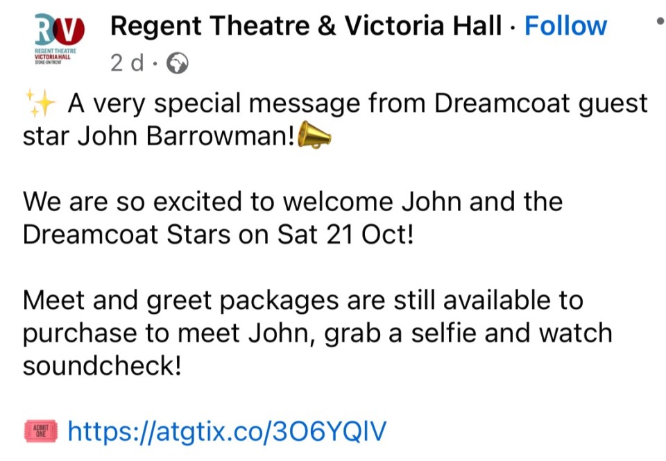 John will be starring in selected dates of the upcoming UK tour of Dreamcoat Stars