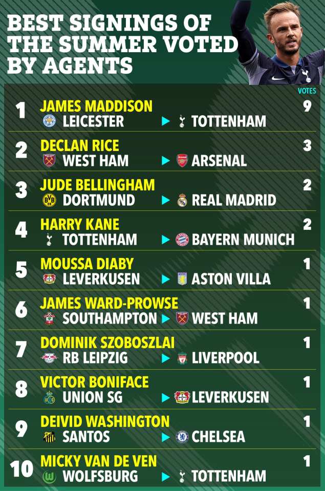 James Maddison was the overwhelming winner of the best signing category