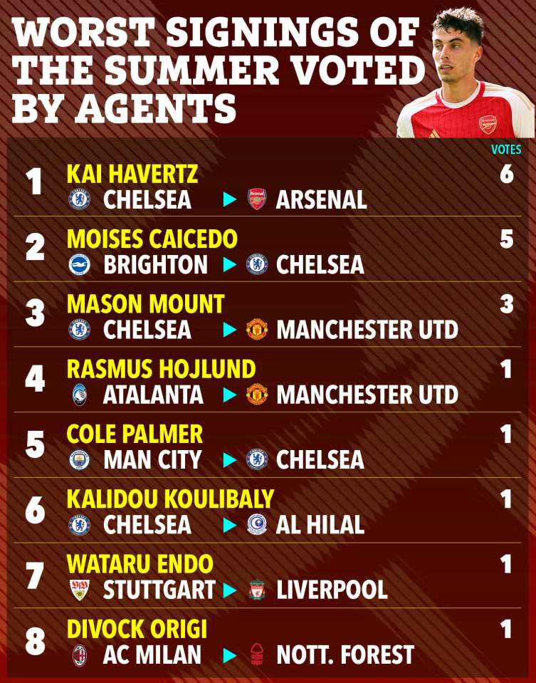 The worst signings of the summer according to Premier League agents