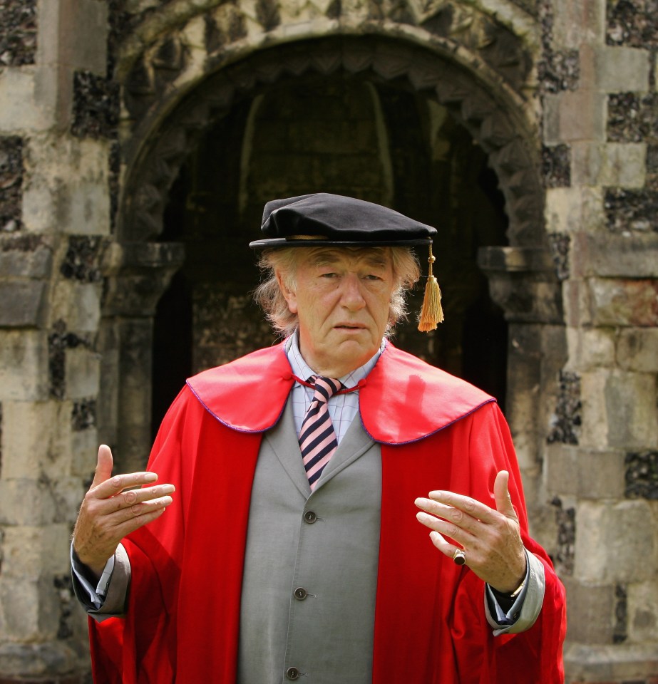 Gambon before receiving an Honorary Degree from the University of Kent