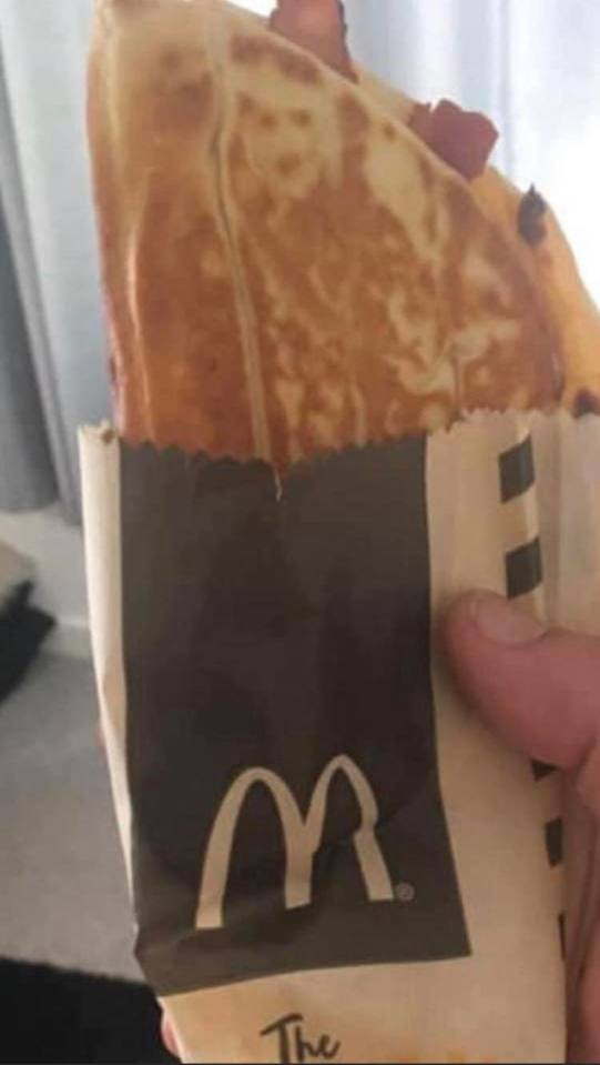 Adam Peermamode was shocked to find Hitler's face on his McDonald's breakfast