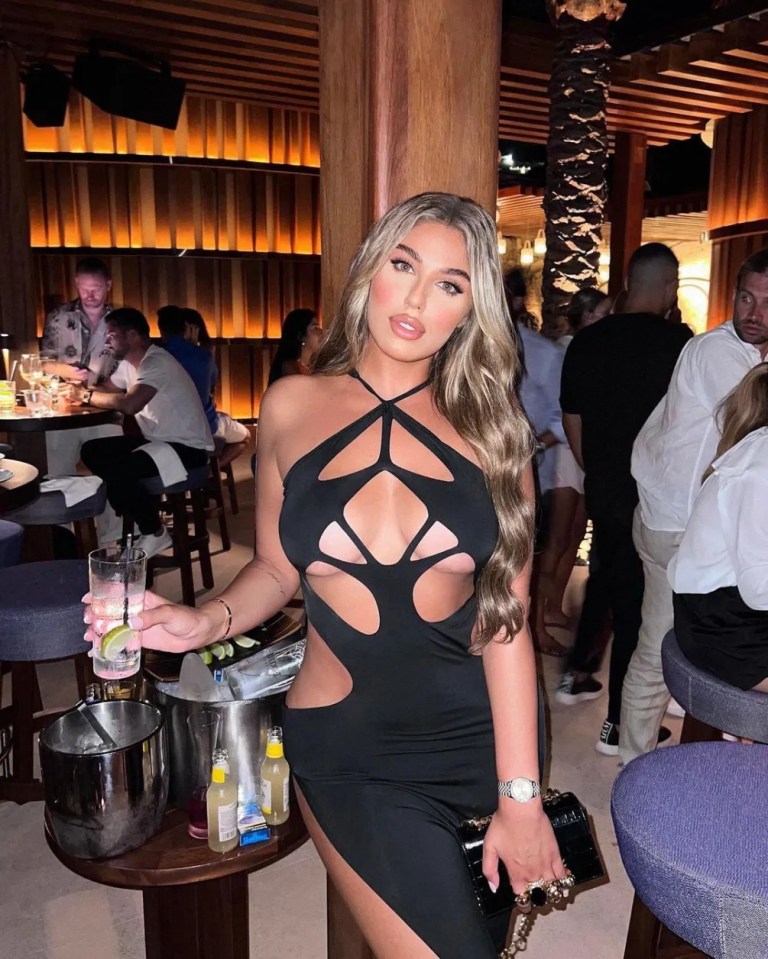 The Love Island star previously posed in a daring cut out dress