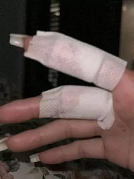 The DJ and influencer claims he 'sliced her fingers' and attacked her while she was pregnant