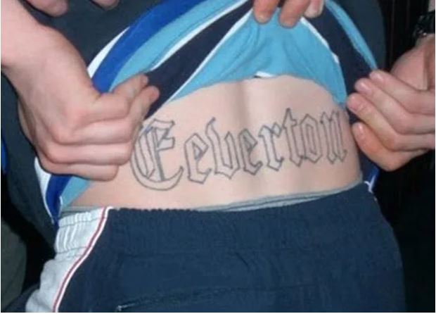 This Everton fan had a nightmare after their tattooist spell the club's name wrong