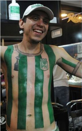 This Colombian fan can now wear his club's colours for the rest of his life