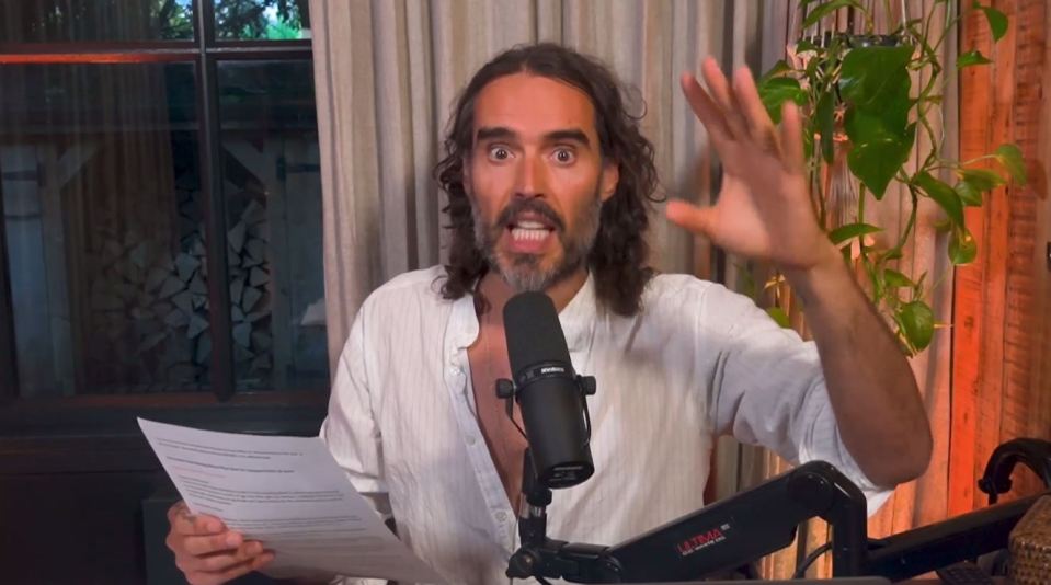 Russell Brand has started a live-stream on his Rumble page