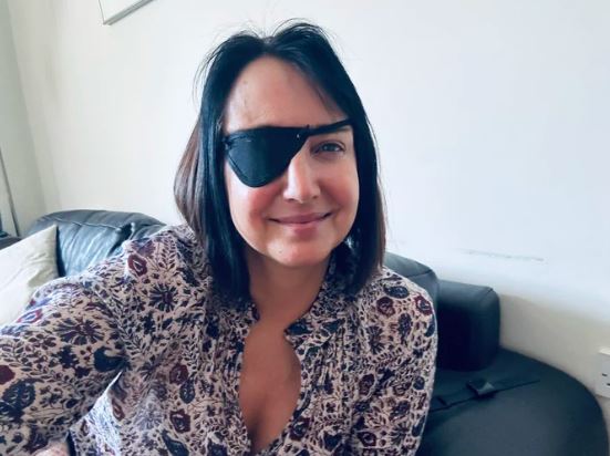 Lucy is back to full strength after the gruelling recovery process had her lying on her side and wearing an eye patch