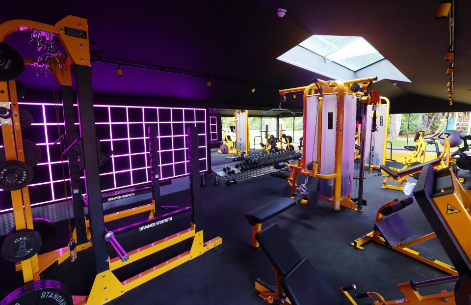 A fully equipped gym complete with LED lights that move to the rhythm of music is at the rear of the house