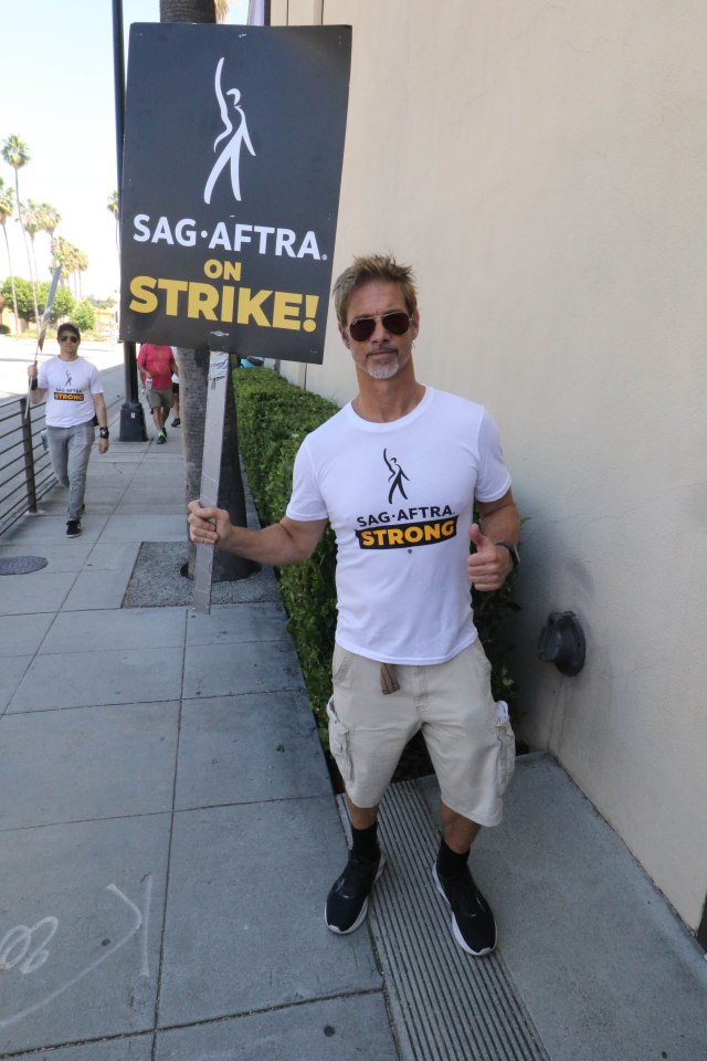 Brad Pitt walks the picket line in support of the SAG-AFTRA and WGA strike