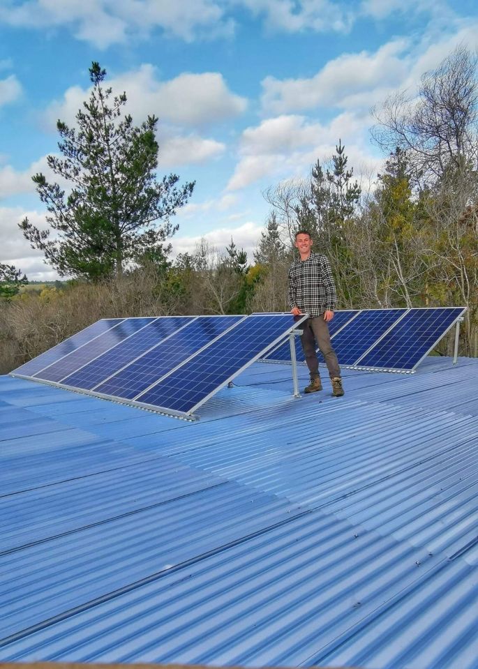 The home is powered by solar panels on the roof