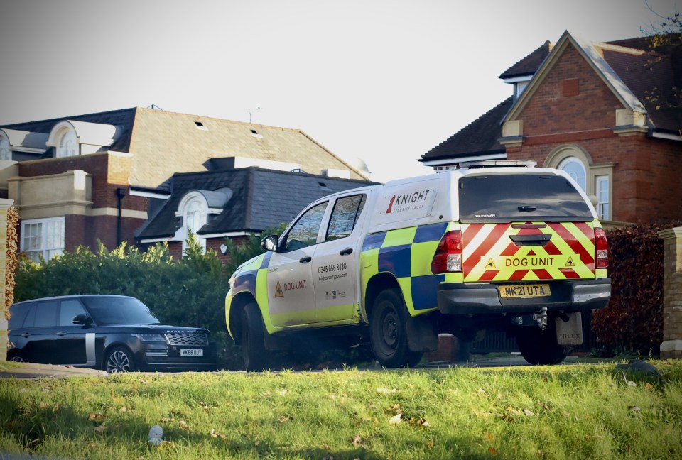 Cops near the scene of the alleged burglary in Oxshott in December 2022