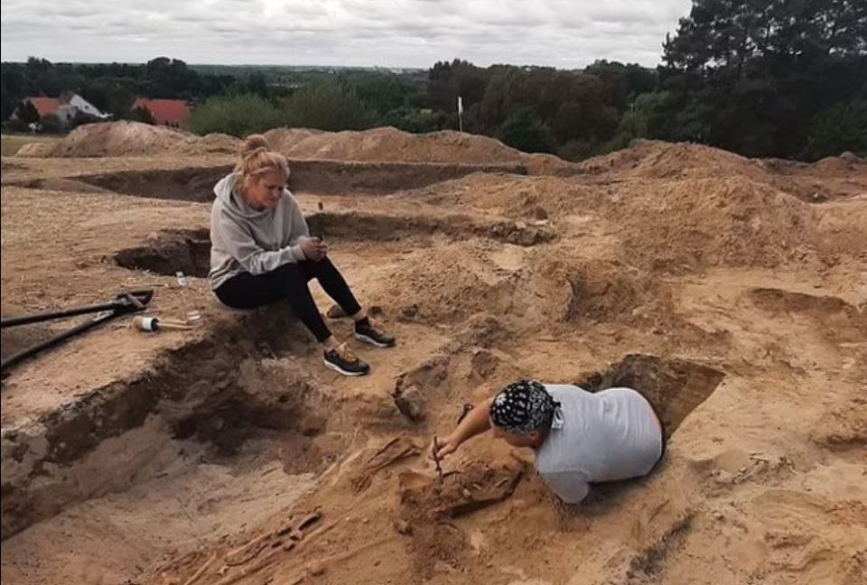 Archaeologists have been uncovering several skeletons in Pien, Poland