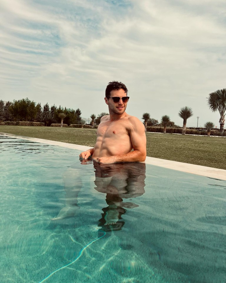 EastEnders actor Danny Walters posed up a storm in his hotel pool