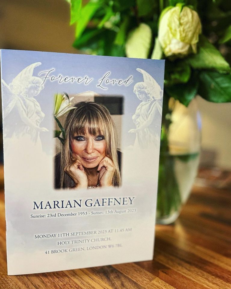 The heartbroken star took to Instagram with a photo of her funeral booklet