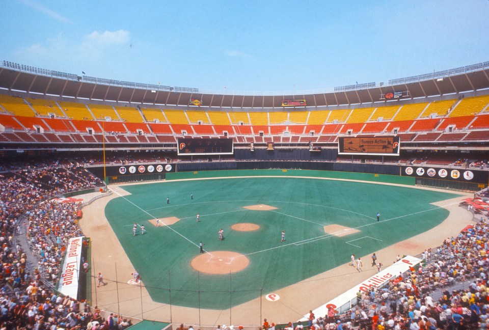 The former Veterans Stadium in Philadelphia, Pennsylvania which hosted 65,000 spectators