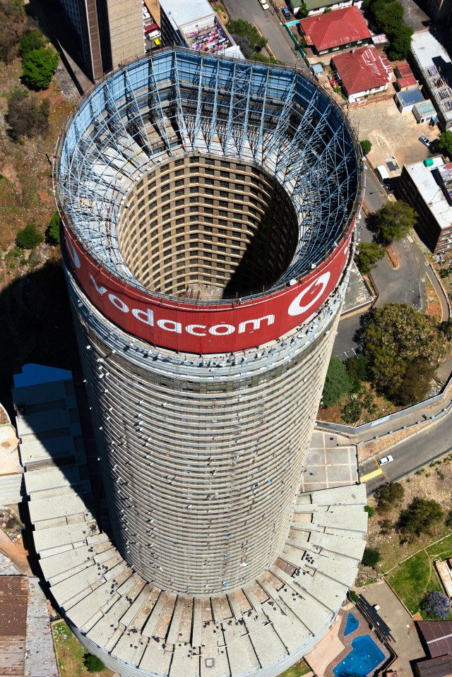 Bodies and rubbish once piled up inside the hollow skyscraper