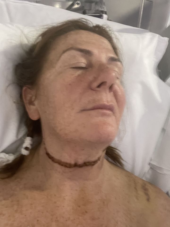 Sharon sustained horrific injuries to her neck as well as 15 broken ribs