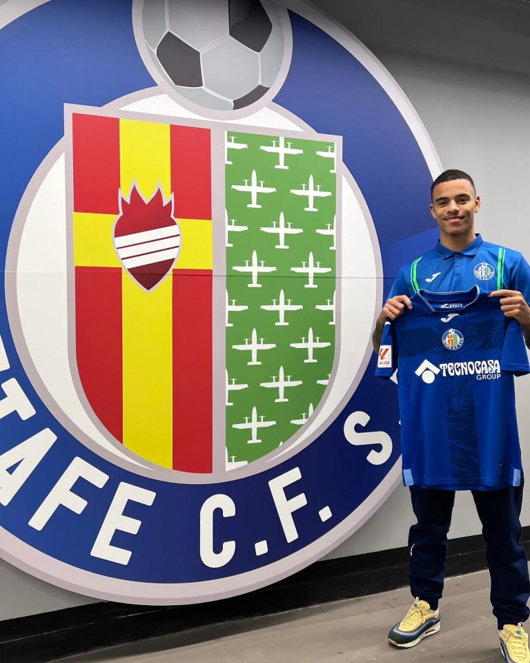 Greenwood has been pictured in Getafe club gear following his transfer