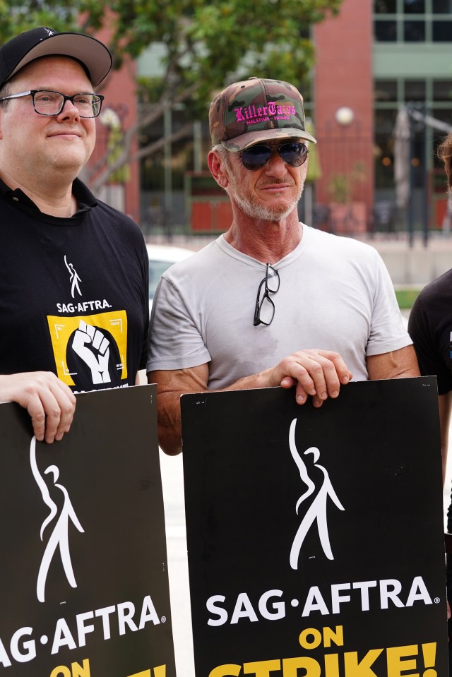 Sean Penn shows his support for the strike