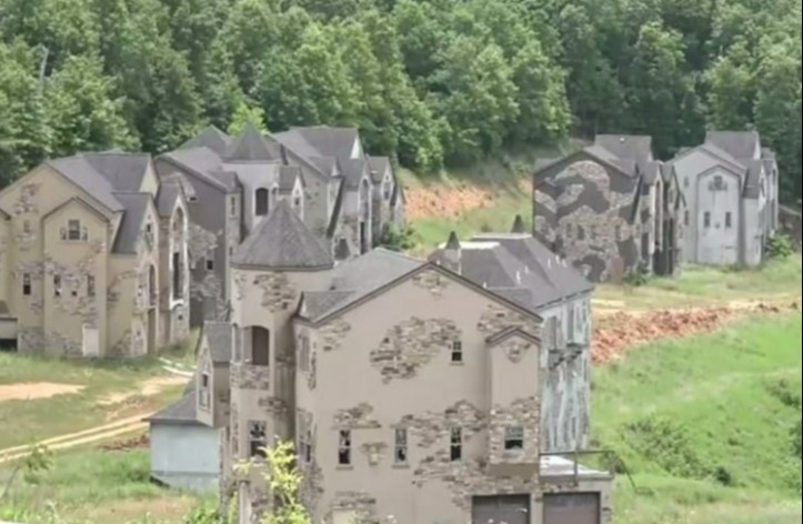 Only 13 of the houses ended up being built