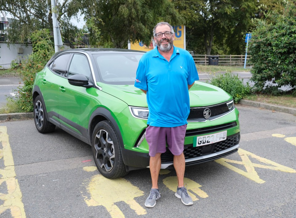 Chris Dorney is forced to drive to the service station near his home in Ramsgate, Kent, to top up the battery on his Vauxhall instead