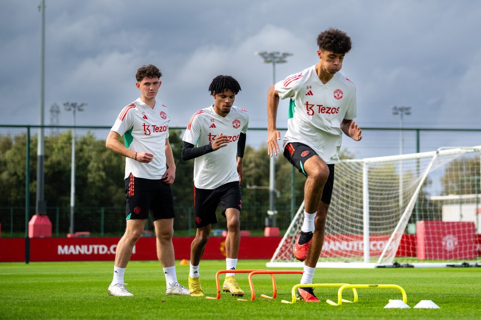 Erik ten Hag has called up youngsters Ethan Wheatley, Ethan Williams,  Louis Jackson and James Nolan (not pictured) to first-team training on Monday