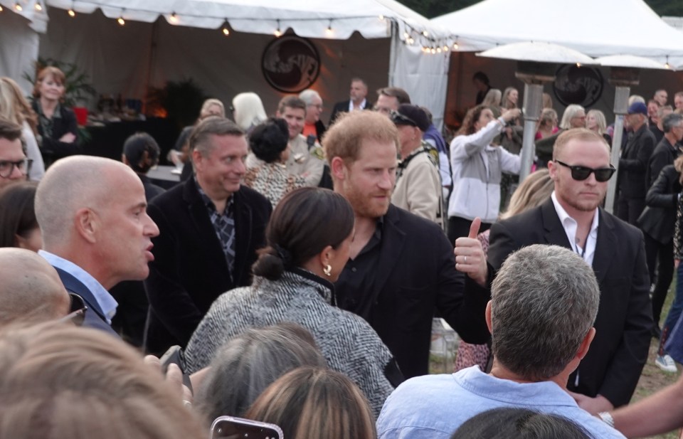 The Sussexes were earlier spotted backstage chatting to Costner and other VIP guests