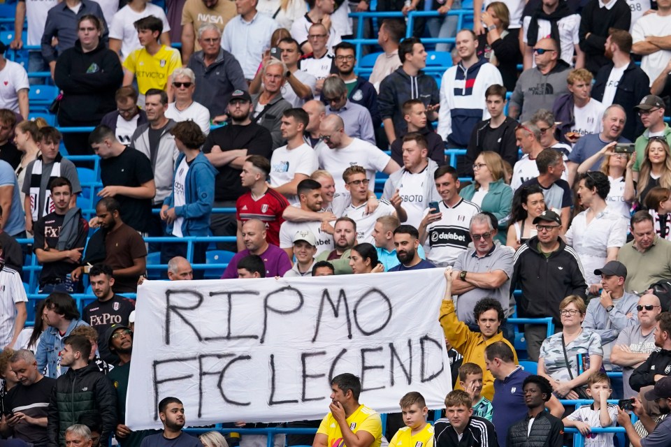 Fulham supporters paid tribute to Al-Fayed while players wore a black armband