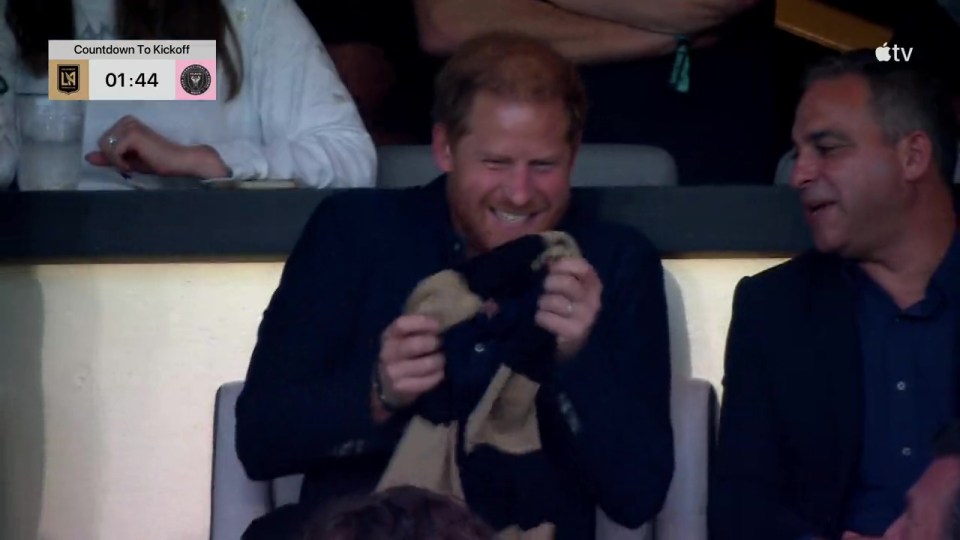 Prince Harry sported an LAFC scarf before the side lost to Inter Miami