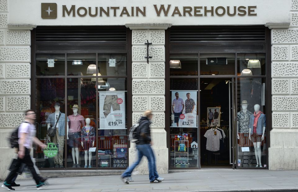 Mountain Warehouse is popular for its outdoor clothing and accessories