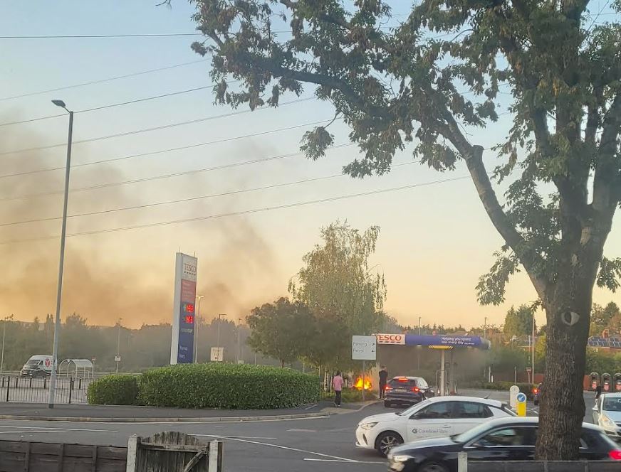 A man died in a fire at a Tesco petrol station