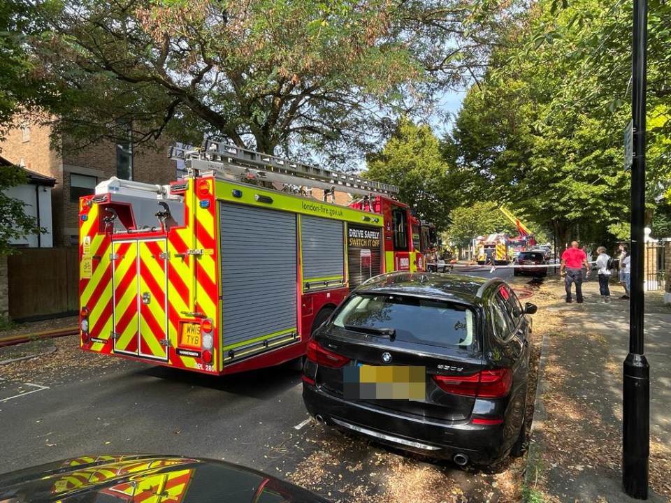 Firefighters raced to the scene at Ant McPartlin's old house in Chiswick