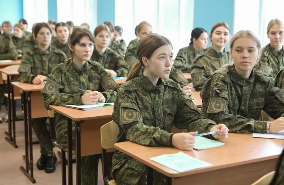 It was the first 'female session' at the Avangard centre for military-patriotic education of the youth