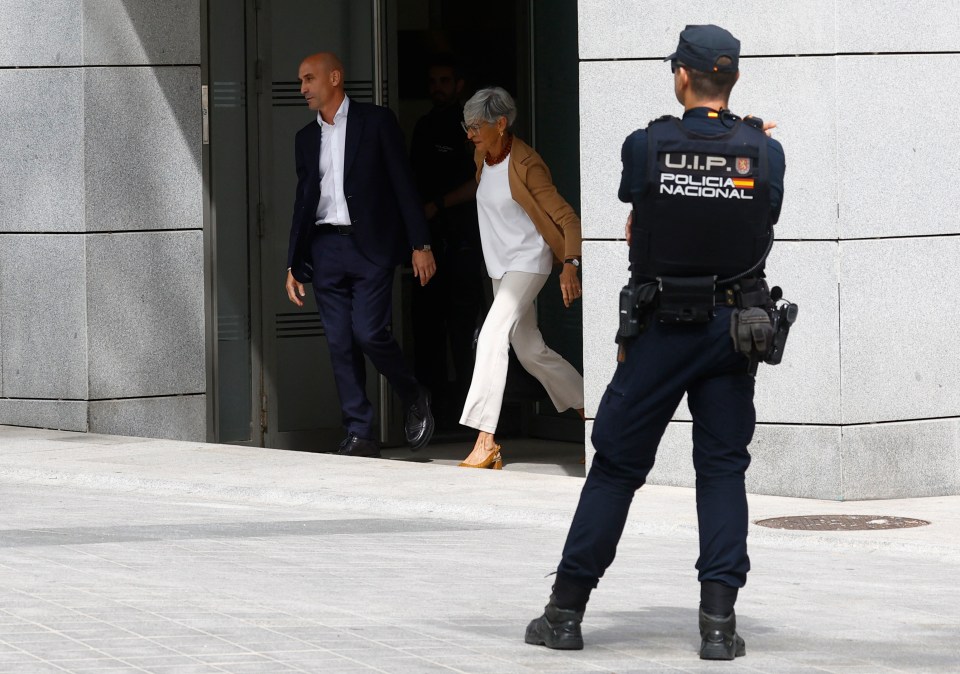 The ex-football president was seen leaving the court in Madrid today