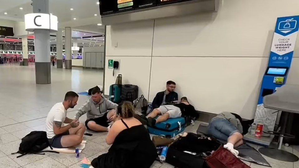 Passengers were forced to sleep on the floor last night