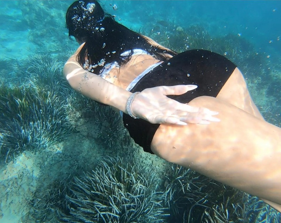 Georgina had a swim in the sea