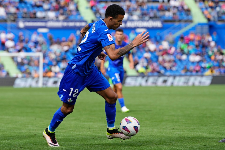 Greenwood made his Getafe debut on Sunday