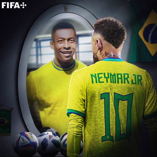 Fifa shared this poignant image of Pele and Neymar