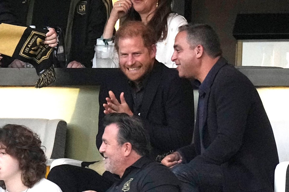 Prince Harry looked excited at the BMO Stadium