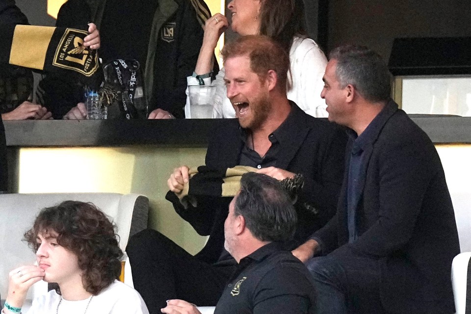 Harry was all smiles as he watched Lionel Messi’s Inter Miami win at Los Angeles FC