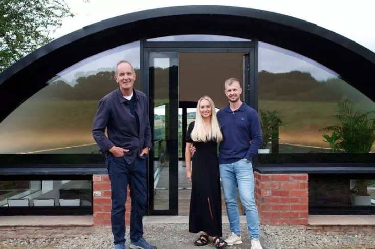 Kevin McCloud with Rosa and Craig