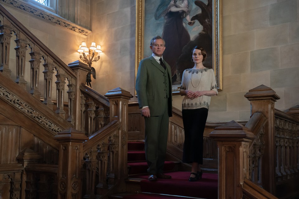 Hugh as Robert Grantham with Michelle Dockery as Lady Mary in Downton Abbey