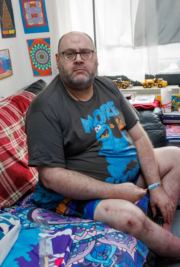 Colin Tiso, 57, suffers such severe PTSD from his time fighting in the first Gulf War he can't leave his one-bed flat